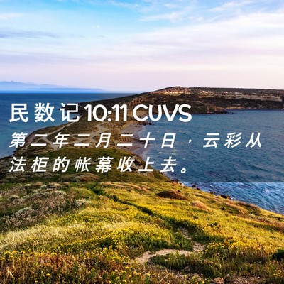 Picture 02 - 民 数 记 10:11 CUVS - 第 二 年 二 月 二 十 日 ， 云 彩 从 - Bible Verse Picture