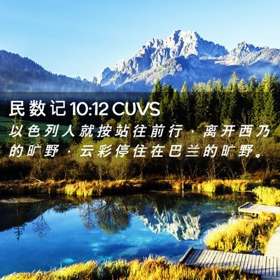 Picture 02 - 民 数 记 10:12 CUVS - 以 色 列 人 就 按 站 往 前 行 ， 离 - Bible Verse Picture