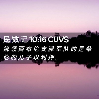 Picture 02 - 民 数 记 10:16 CUVS - 统 领 西 布 伦 支 派 军 队 的 是 希 - Bible Verse Picture