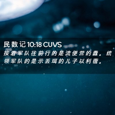 Picture 02 - 民 数 记 10:18 CUVS - 按 着 军 队 往 前 行 的 是 流 便 营 - Bible Verse Picture