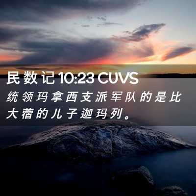 Picture 02 - 民 数 记 10:23 CUVS - 统 领 玛 拿 西 支 派 军 队 的 是 比 - Bible Verse Picture