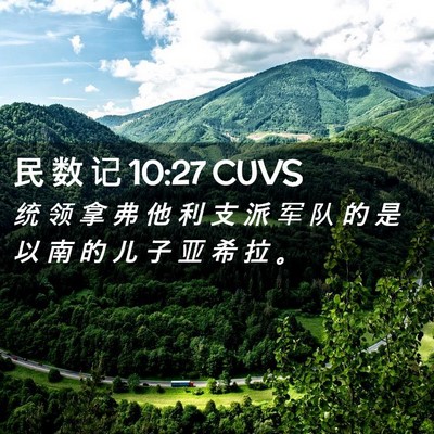 Picture 02 - 民 数 记 10:27 CUVS - 统 领 拿 弗 他 利 支 派 军 队 的 是 - Bible Verse Picture