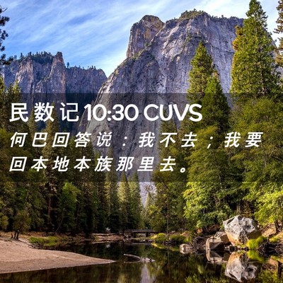 Picture 02 - 民 数 记 10:30 CUVS - 何 巴 回 答 说 ： 我 不 去 ； 我 要 - Bible Verse Picture