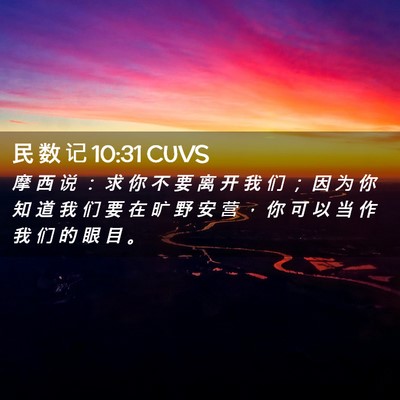 Picture 02 - 民 数 记 10:31 CUVS - 摩 西 说 ： 求 你 不 要 离 开 我 们 - Bible Verse Picture