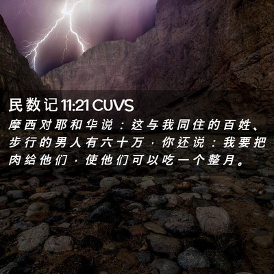 Picture 02 - 民 数 记 11:21 CUVS - 摩 西 对 耶 和 华 说 ： 这 与 我 同 - Bible Verse Picture