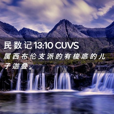 Picture 02 - 民 数 记 13:10 CUVS - 属 西 布 伦 支 派 的 有 梭 底 的 儿 - Bible Verse Picture