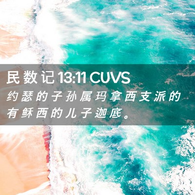 Picture 02 - 民 数 记 13:11 CUVS - 约 瑟 的 子 孙 属 玛 拿 西 支 派 的 - Bible Verse Picture