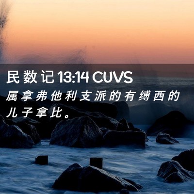 Picture 02 - 民 数 记 13:14 CUVS - 属 拿 弗 他 利 支 派 的 有 缚 西 的 - Bible Verse Picture