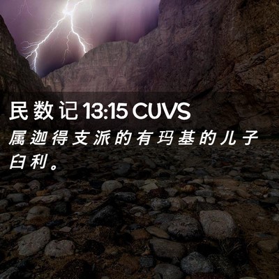 Picture 02 - 民 数 记 13:15 CUVS - 属 迦 得 支 派 的 有 玛 基 的 儿 子 - Bible Verse Picture