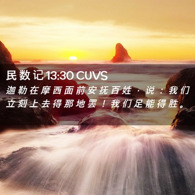 Picture 02 - 民 数 记 13:30 CUVS - 迦 勒 在 摩 西 面 前 安 抚 百 姓 ， - Bible Verse Picture