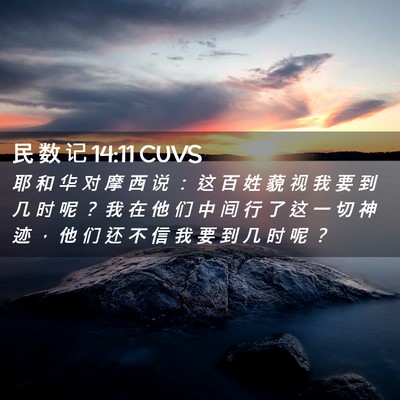 Picture 02 - 民 数 记 14:11 CUVS - 耶 和 华 对 摩 西 说 ： 这 百 姓 藐 - Bible Verse Picture