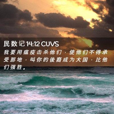 Picture 02 - 民 数 记 14:12 CUVS - 我 要 用 瘟 疫 击 杀 他 们 ， 使 他 - Bible Verse Picture