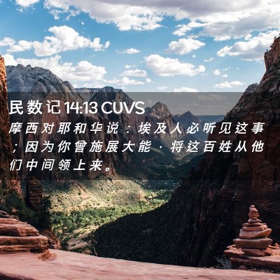 Picture 02 - 民 数 记 14:13 CUVS - 摩 西 对 耶 和 华 说 ： 埃 及 人 必 - Bible Verse Picture