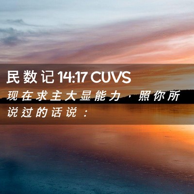 Picture 02 - 民 数 记 14:17 CUVS - 现 在 求 主 大 显 能 力 ， 照 你 所 - Bible Verse Picture