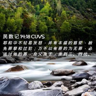 Picture 02 - 民 数 记 14:18 CUVS - 耶 和 华 不 轻 易 发 怒 ， 并 有 丰 - Bible Verse Picture