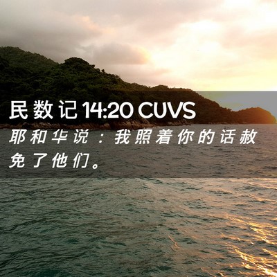 Picture 02 - 民 数 记 14:20 CUVS - 耶 和 华 说 ： 我 照 着 你 的 话 赦 - Bible Verse Picture