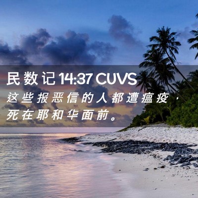 Picture 02 - 民 数 记 14:37 CUVS - 这 些 报 恶 信 的 人 都 遭 瘟 疫 ， - Bible Verse Picture