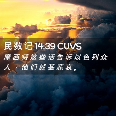 Picture 02 - 民 数 记 14:39 CUVS - 摩 西 将 这 些 话 告 诉 以 色 列 众 - Bible Verse Picture