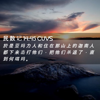 Picture 02 - 民 数 记 14:45 CUVS - 於 是 亚 玛 力 人 和 住 在 那 山 上 - Bible Verse Picture