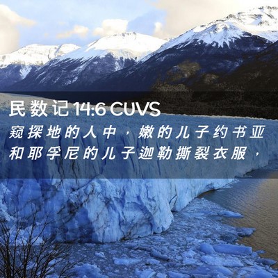 Picture 02 - 民 数 记 14:6 CUVS - 窥 探 地 的 人 中 ， 嫩 的 儿 子 约 - Bible Verse Picture