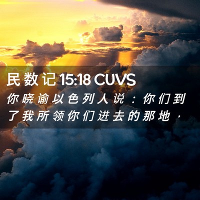 Picture 02 - 民 数 记 15:18 CUVS - 你 晓 谕 以 色 列 人 说 ： 你 们 到 - Bible Verse Picture
