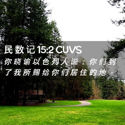 Picture 02 - 民 数 记 15:2 CUVS - 你 晓 谕 以 色 列 人 说 ： 你 们 到 - Bible Verse Picture