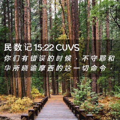 Picture 02 - 民 数 记 15:22 CUVS - 你 们 有 错 误 的 时 候 ， 不 守 耶 - Bible Verse Picture