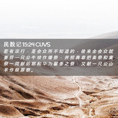 Picture 02 - 民 数 记 15:24 CUVS - 若 有 误 行 ， 是 会 众 所 不 知 道 - Bible Verse Picture