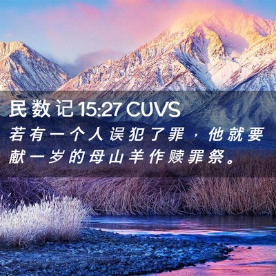 Picture 02 - 民 数 记 15:27 CUVS - 若 有 一 个 人 误 犯 了 罪 ， 他 就 - Bible Verse Picture