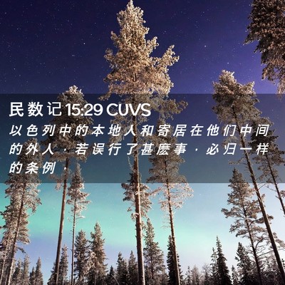 Picture 02 - 民 数 记 15:29 CUVS - 以 色 列 中 的 本 地 人 和 寄 居 在 - Bible Verse Picture