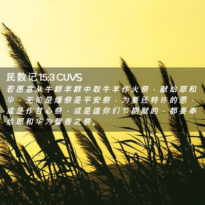 Picture 02 - 民 数 记 15:3 CUVS - 若 愿 意 从 牛 群 羊 群 中 取 牛 羊 - Bible Verse Picture