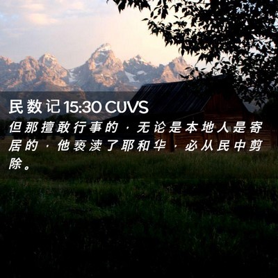 Picture 02 - 民 数 记 15:30 CUVS - 但 那 擅 敢 行 事 的 ， 无 论 是 本 - Bible Verse Picture