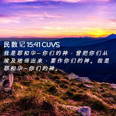 Picture 02 - 民 数 记 15:41 CUVS - 我 是 耶 和 华 ─ 你 们 的 神 ， 曾 - Bible Verse Picture