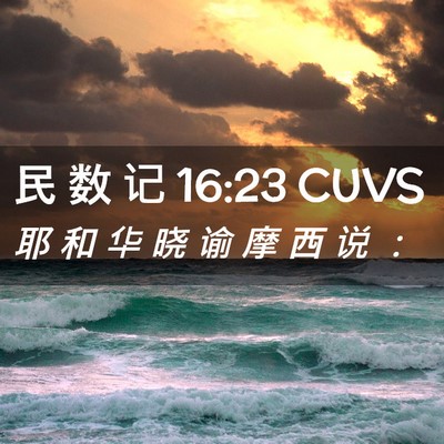 Picture 02 - 民 数 记 16:23 CUVS - 耶 和 华 晓 谕 摩 西 说 - Bible Verse Picture