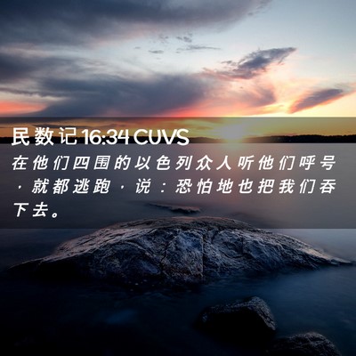 Picture 02 - 民 数 记 16:34 CUVS - 在 他 们 四 围 的 以 色 列 众 人 听 - Bible Verse Picture