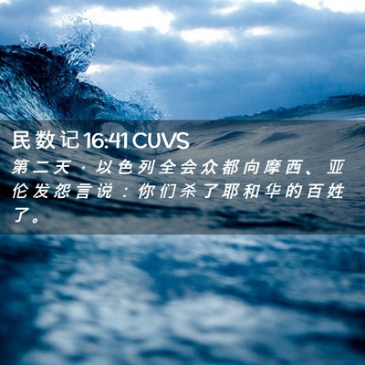 Picture 02 - 民 数 记 16:41 CUVS - 第 二 天 ， 以 色 列 全 会 众 都 向 - Bible Verse Picture