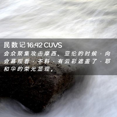 Picture 02 - 民 数 记 16:42 CUVS - 会 众 聚 集 攻 击 摩 西 、 亚 伦 的 - Bible Verse Picture