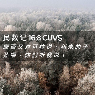 Picture 02 - 民 数 记 16:8 CUVS - 摩 西 又 对 可 拉 说 ： 利 未 的 子 - Bible Verse Picture