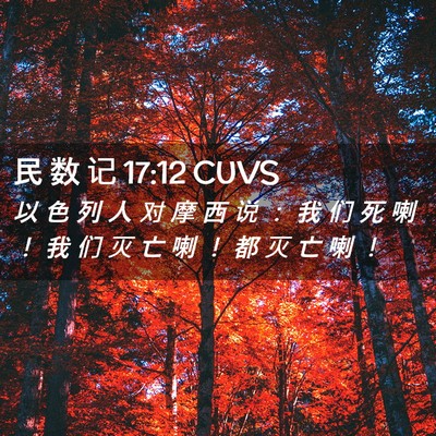 Picture 02 - 民 数 记 17:12 CUVS - 以 色 列 人 对 摩 西 说 ： 我 们 死 - Bible Verse Picture