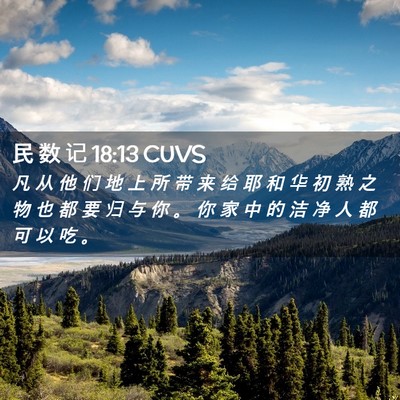 Picture 02 - 民 数 记 18:13 CUVS - 凡 从 他 们 地 上 所 带 来 给 耶 和 - Bible Verse Picture