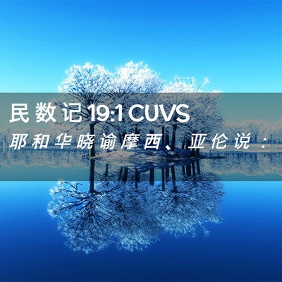 Picture 02 - 民 数 记 19:1 CUVS - 耶 和 华 晓 谕 摩 西 、 亚 伦 说 - Bible Verse Picture