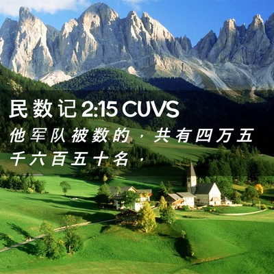 Picture 02 - 民 数 记 2:15 CUVS - 他 军 队 被 数 的 ， 共 有 四 万 五 - Bible Verse Picture