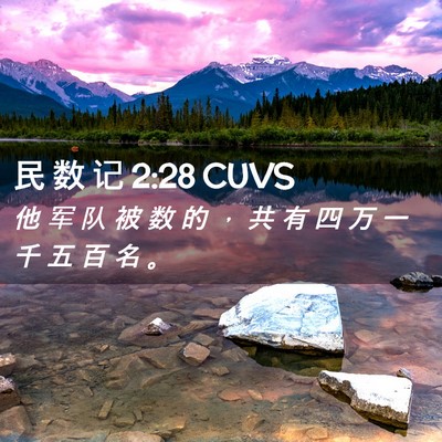 Picture 02 - 民 数 记 2:28 CUVS - 他 军 队 被 数 的 ， 共 有 四 万 一 - Bible Verse Picture