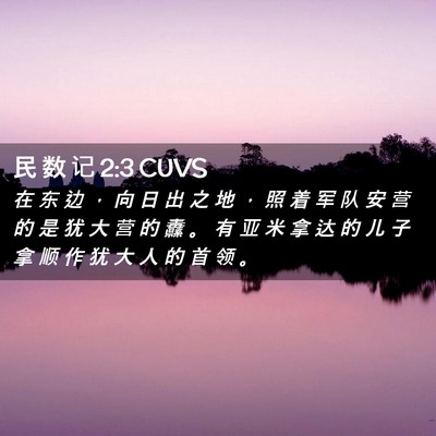 Picture 02 - 民 数 记 2:3 CUVS - 在 东 边 ， 向 日 出 之 地 ， 照 着 - Bible Verse Picture