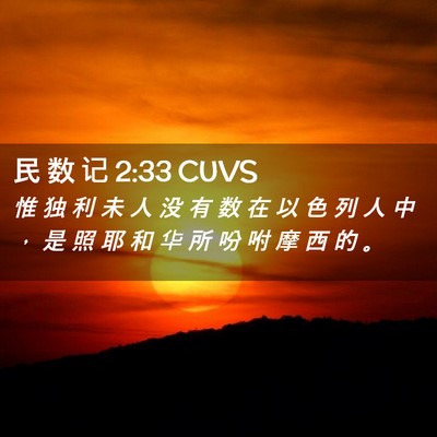 Picture 02 - 民 数 记 2:33 CUVS - 惟 独 利 未 人 没 有 数 在 以 色 列 - Bible Verse Picture