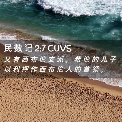Picture 02 - 民 数 记 2:7 CUVS - 又 有 西 布 伦 支 派 。 希 伦 的 儿 - Bible Verse Picture