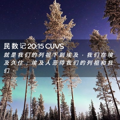 Picture 02 - 民 数 记 20:15 CUVS - 就 是 我 们 的 列 祖 下 到 埃 及 ， - Bible Verse Picture