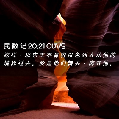 Picture 02 - 民 数 记 20:21 CUVS - 这 样 ， 以 东 王 不 肯 容 以 色 列 - Bible Verse Picture
