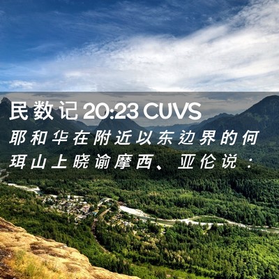 Picture 02 - 民 数 记 20:23 CUVS - 耶 和 华 在 附 近 以 东 边 界 的 何 - Bible Verse Picture