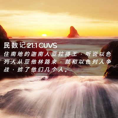 Picture 02 - 民 数 记 21:1 CUVS - 住 南 地 的 迦 南 人 亚 拉 得 王 ， - Bible Verse Picture